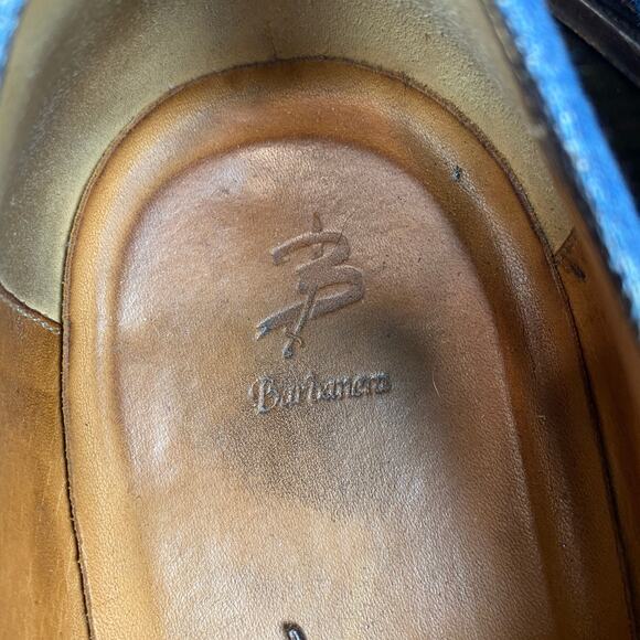 Rare Barbanera Sperelli Wingtip Denim Leather Oxford Brogue Men's 10.5 - Picture 9 of 12